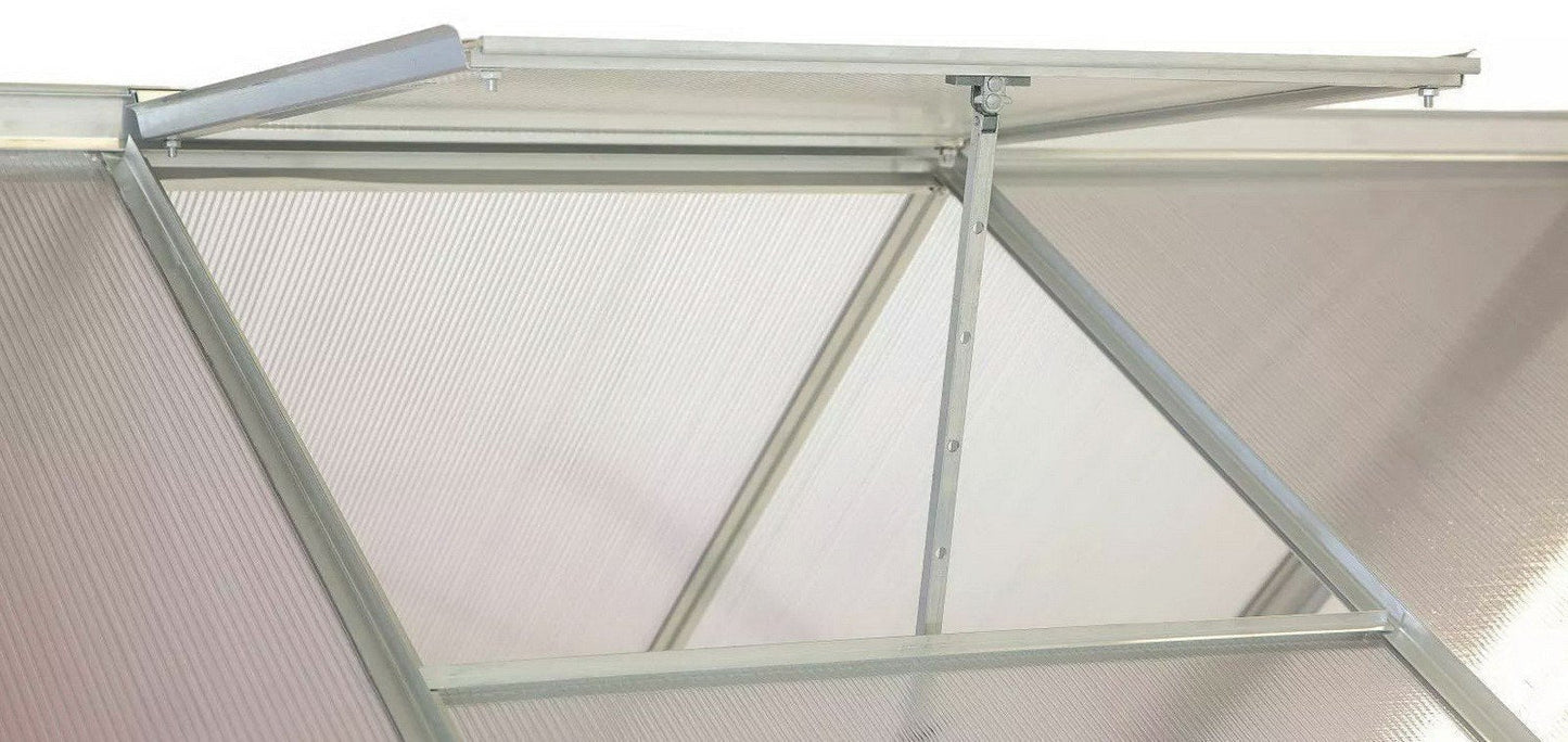 Walk-In 6' x 4' Greenhouse Aluminum with Sliding Door Roof Vent