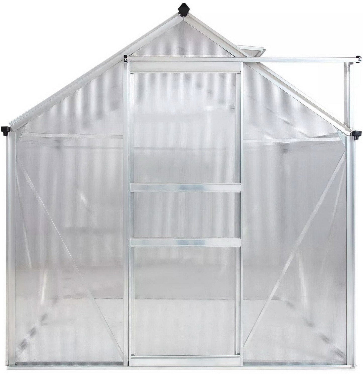 Walk-In 6' x 4' Greenhouse Aluminum with Sliding Door Roof Vent
