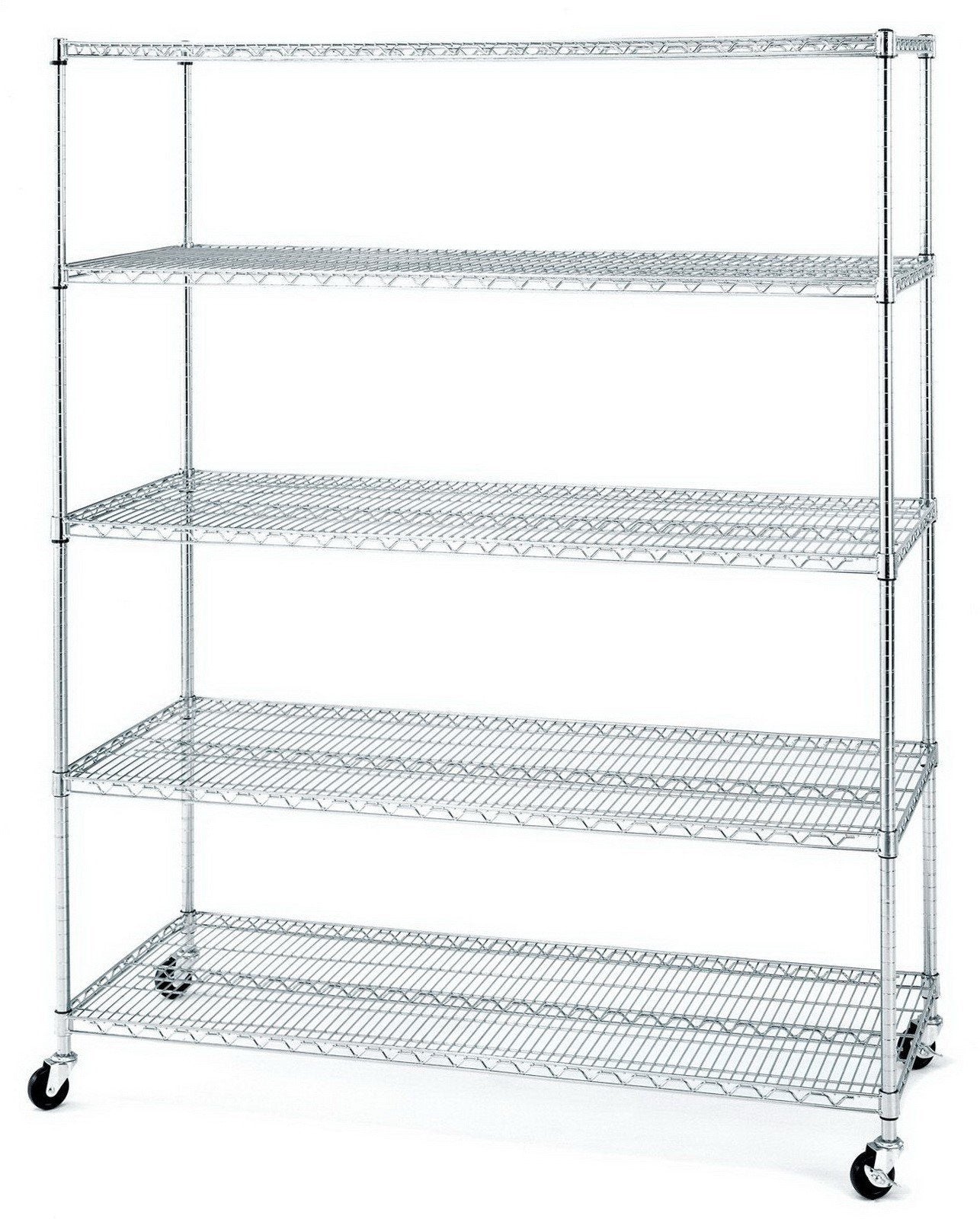 Large 5 Tier Steel Shelving Unit Storage Rack 60" x 24" x 72" Metal Shelves