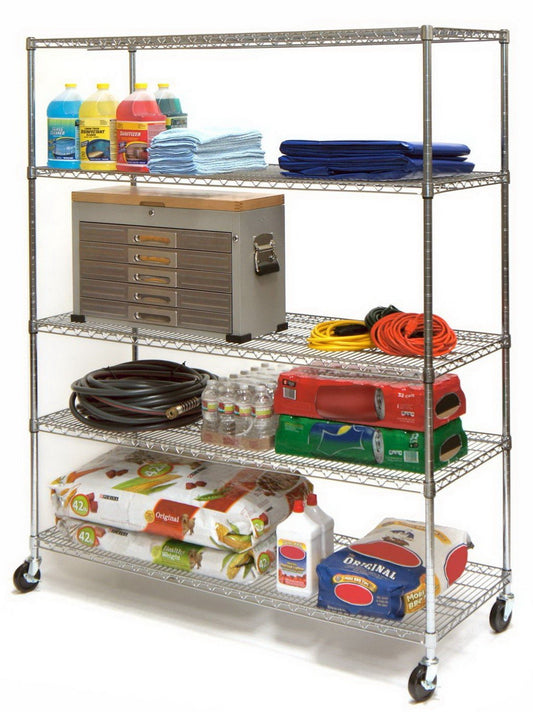 Large 5 Tier Steel Shelving Unit Storage Rack 60" x 24" x 72" Metal Shelves