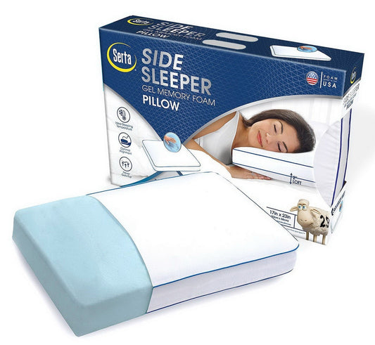 Serta Memory Foam Pillow Side Sleeper Bed Gel Pillow 17" x 23"