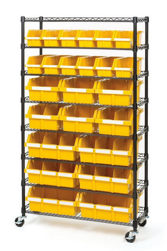 8 Shelf 24 Bin Portable Commercial Storage Rack Shelving Unit Wire Shelves
