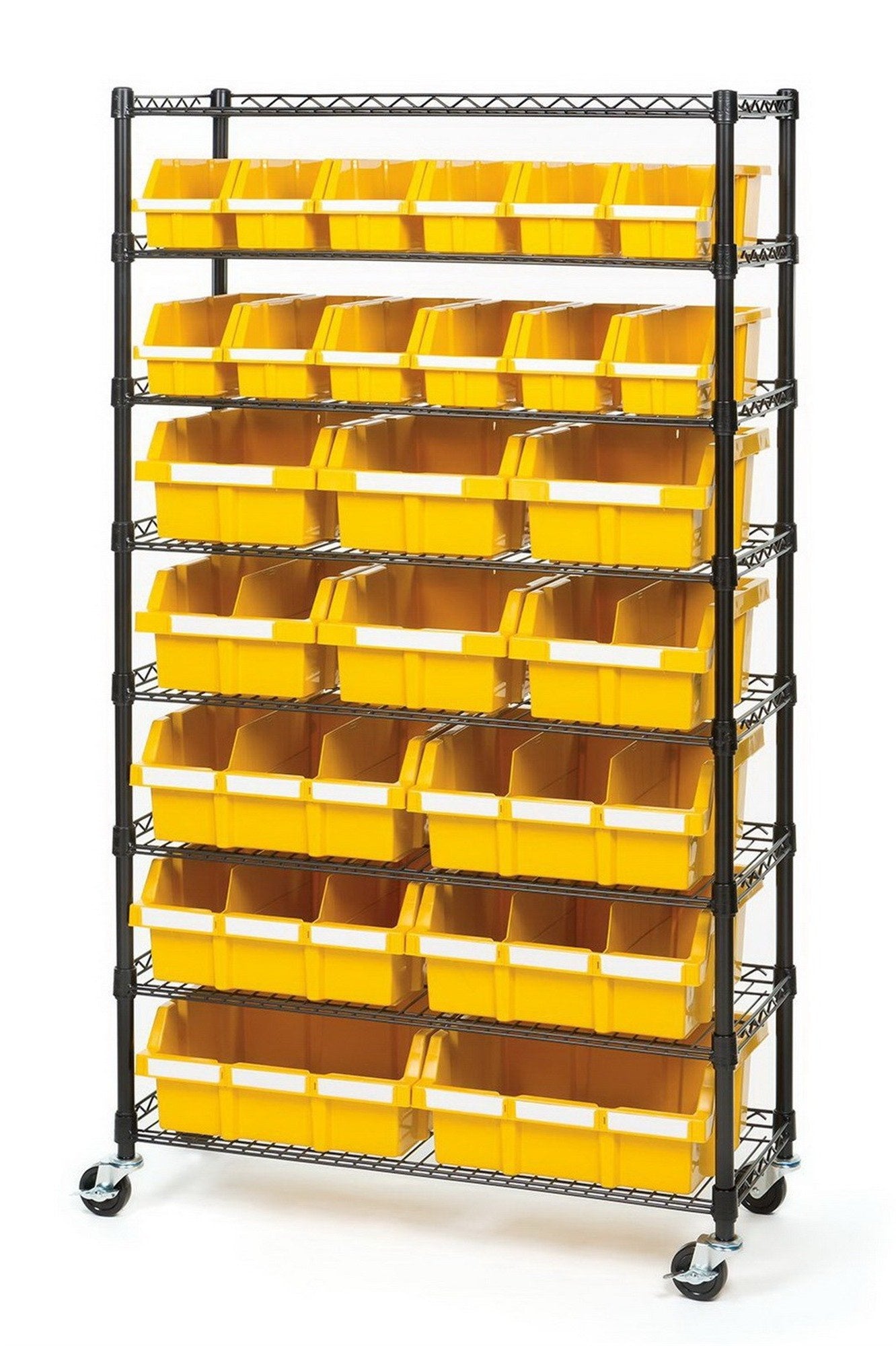 8 Shelf 24 Bin Portable Commercial Storage Rack Shelving Unit Wire Shelves