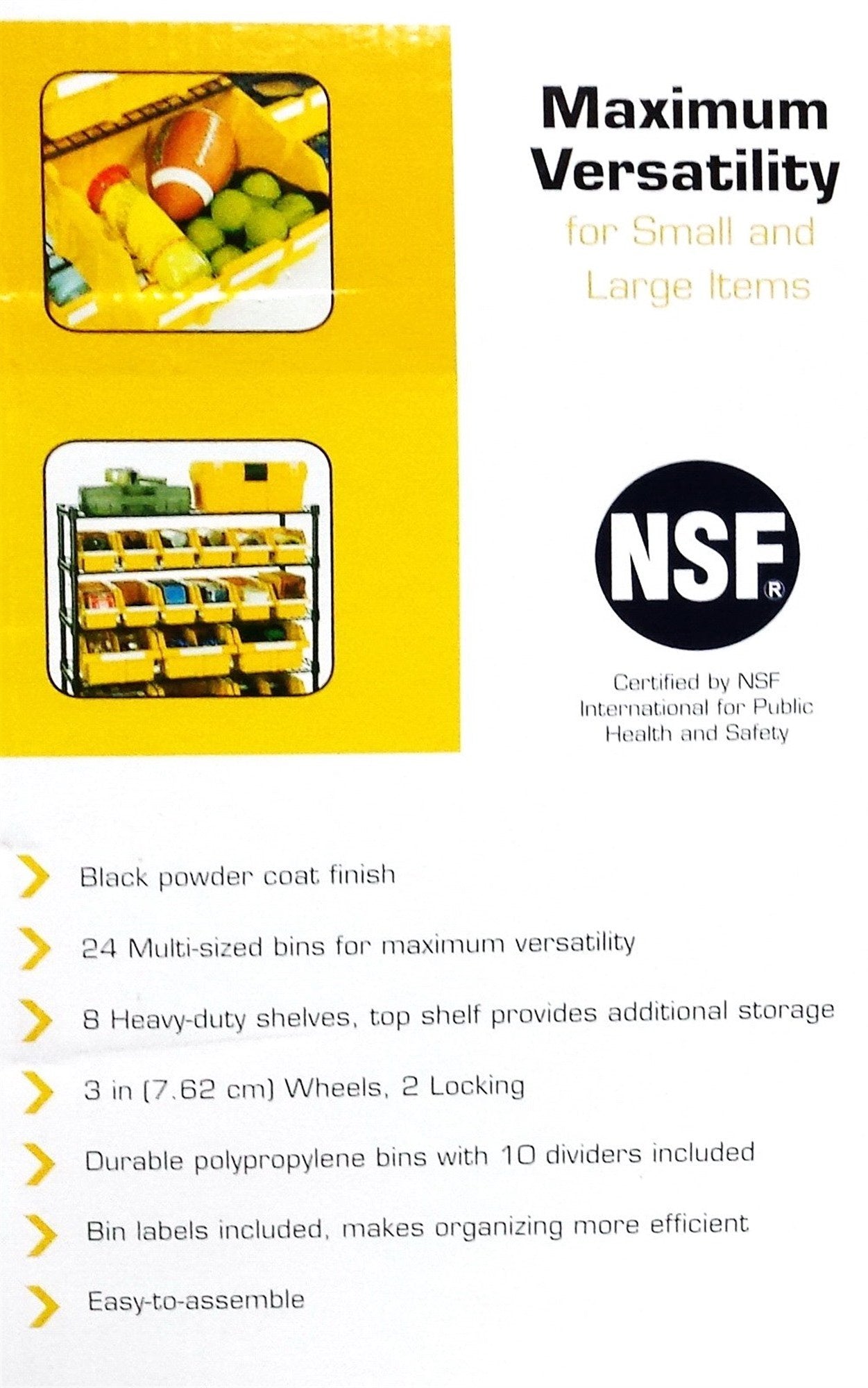 8 Shelf 24 Bin Portable Commercial Storage Rack Shelving Unit Wire Shelves