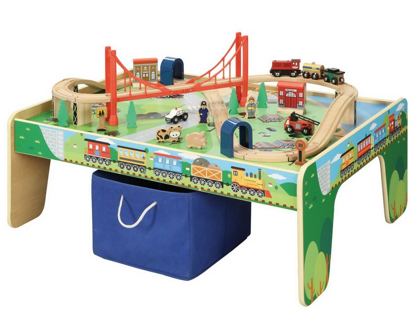 50 pc Wood Toy Train Table Set Wooden BRIO Thomas & Friends Compatible