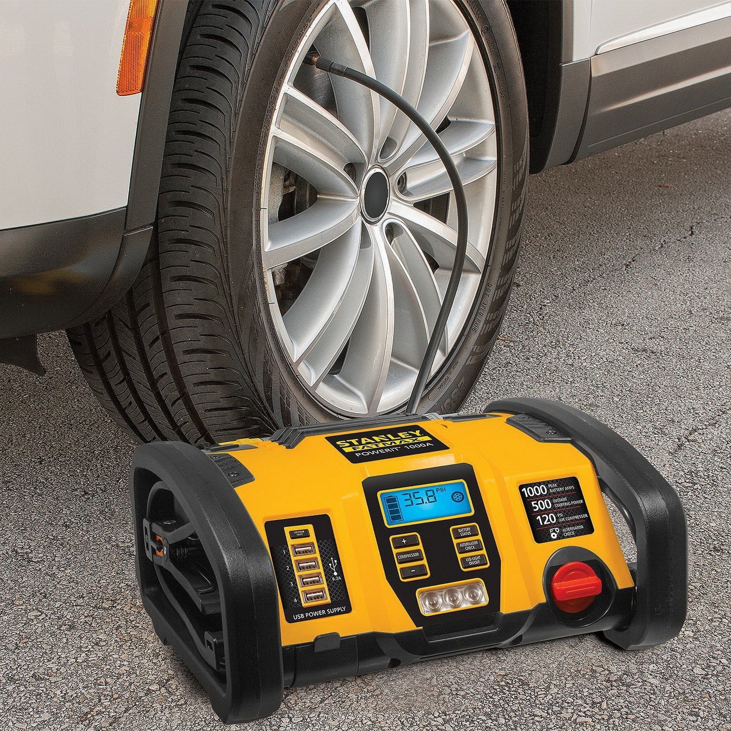 Stanley Fatmax Power Station 12V Jump Starter USB Charger Air Pump 1000 Peak Amp