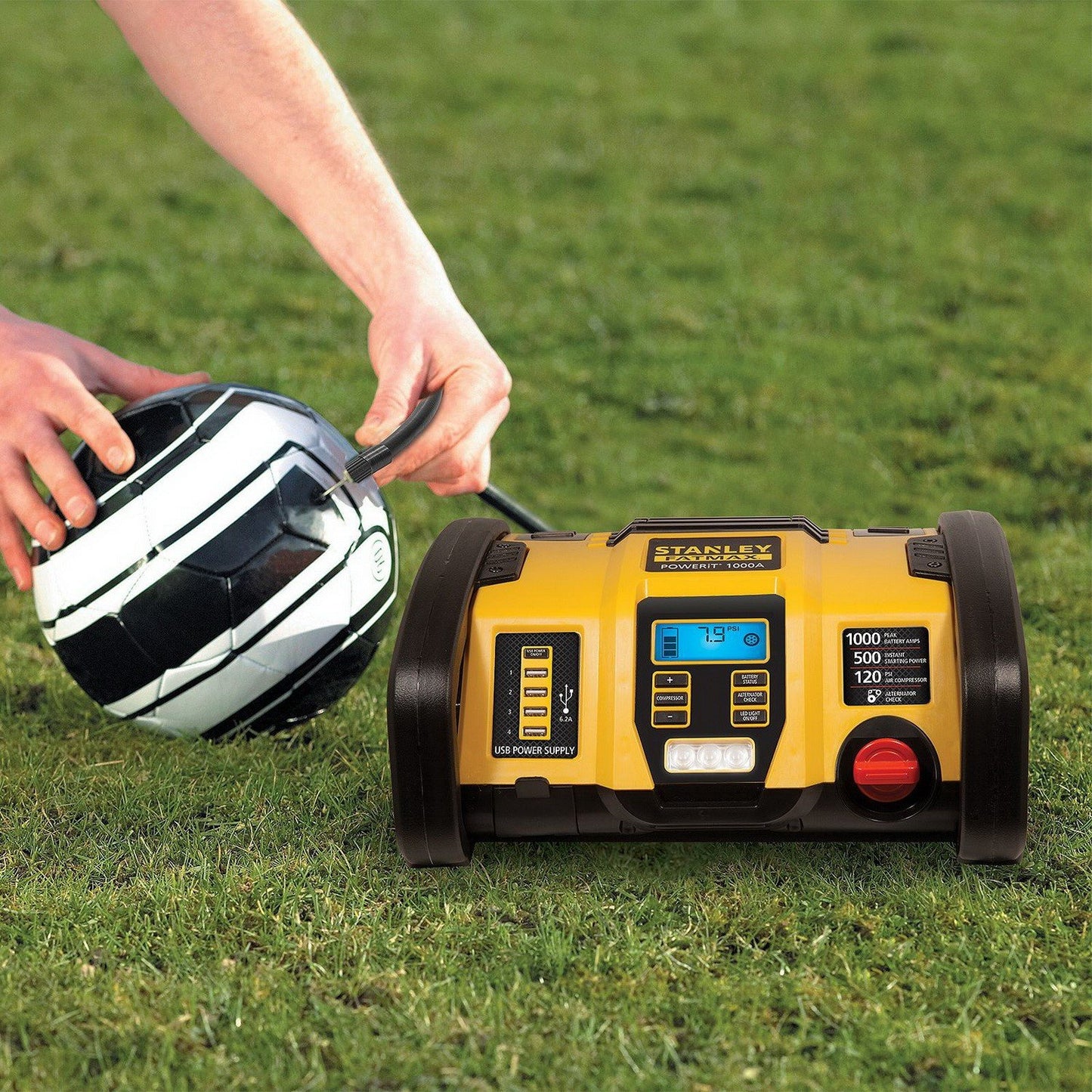 Stanley Fatmax Power Station 12V Jump Starter USB Charger Air Pump 1000 Peak Amp