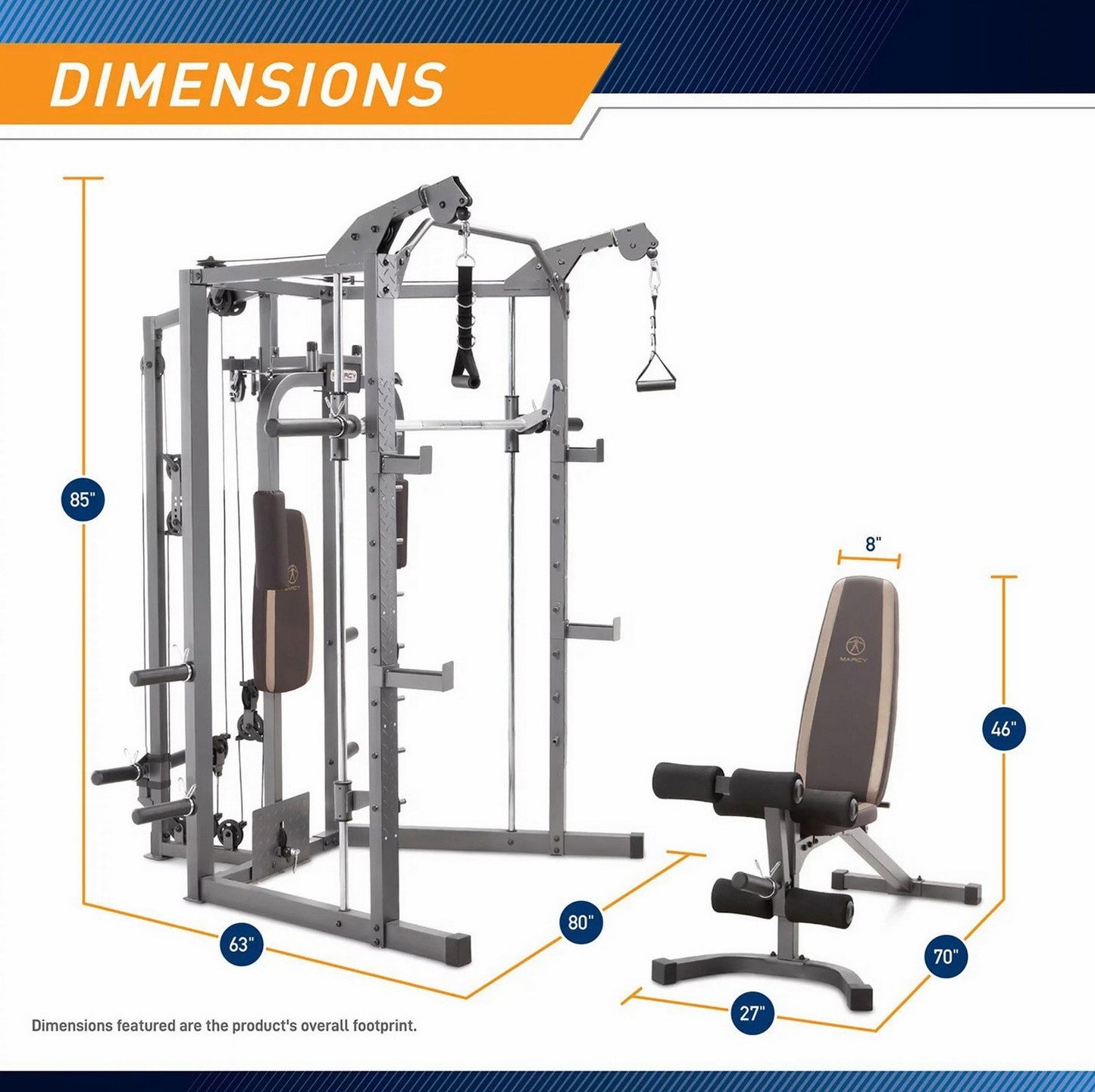 Combo Smith Machine Heavy Duty Total Body Strength Home Gym Machine