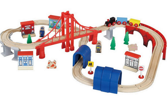 Wooden Toy Train Set Wood Track Fits Thomas Brio Wooden 60 pc Play Set