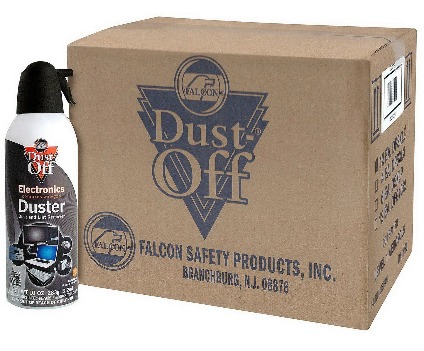 12 Pack Compressed Air Duster Falcon Dust-Off 10 oz Professional Safety