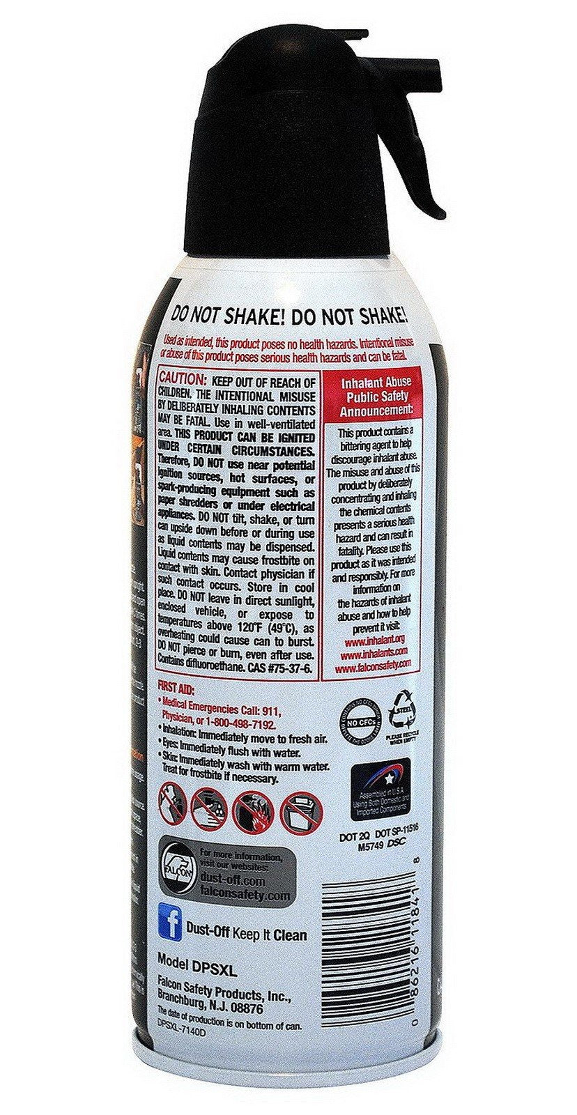 12 Pack Compressed Air Duster Falcon Dust-Off 10 oz Professional Safety