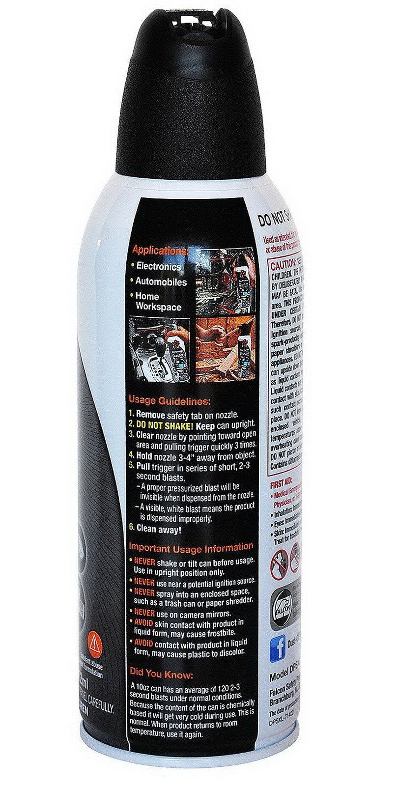 12 Pack Compressed Air Duster Falcon Dust-Off 10 oz Professional Safety