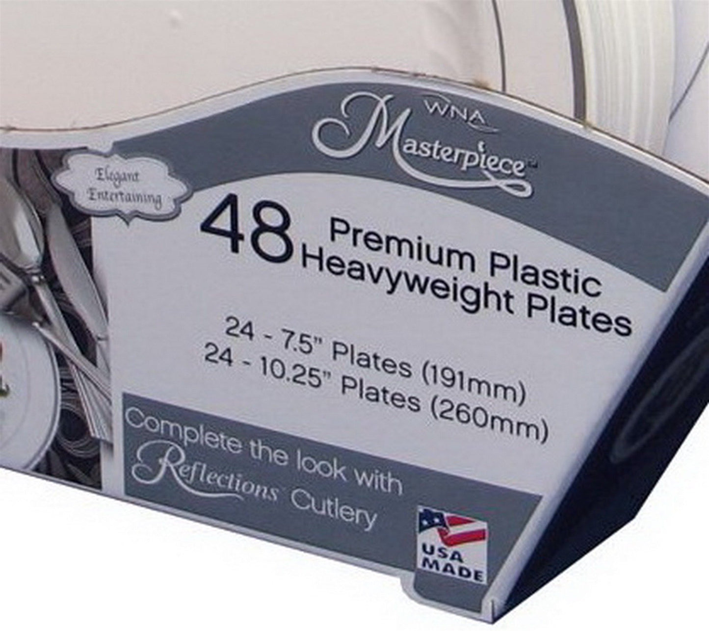96 New Premium Plastic Plates Two 48 Packs 7.5" and 10.25" Disposable Picnic