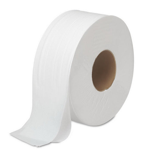 12 Jumbo Toilet Paper Rolls for Commercial Dispenser 2-Ply Boardwalk JRT