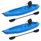 Two 8' Adult Kayaks with Paddles and Backrest Blue 2 pack HDPE Plastic Lifetime