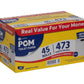 POM Toilet Paper Bath Tissue 45 Rolls 2 Ply 473 4" x 4" sheets