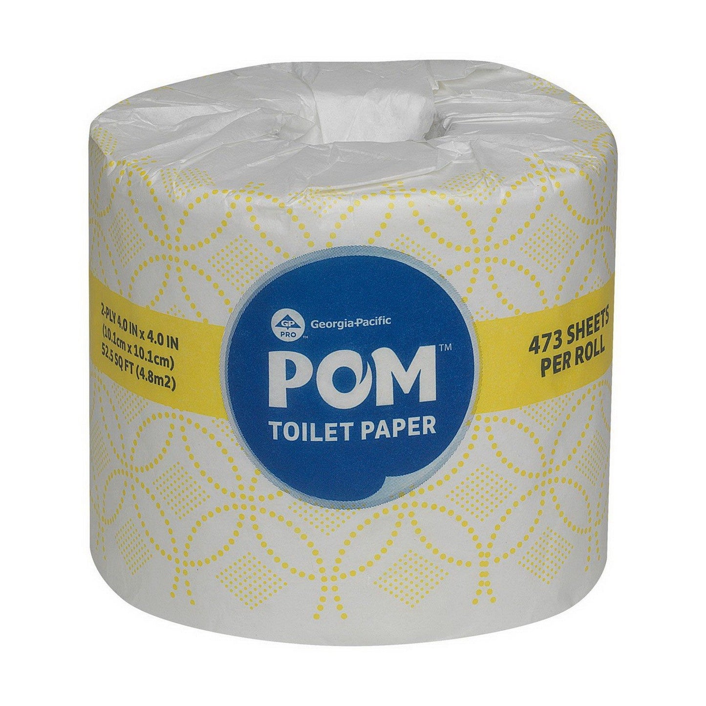 POM Toilet Paper Bath Tissue 45 Rolls 2 Ply 473 4" x 4" sheets