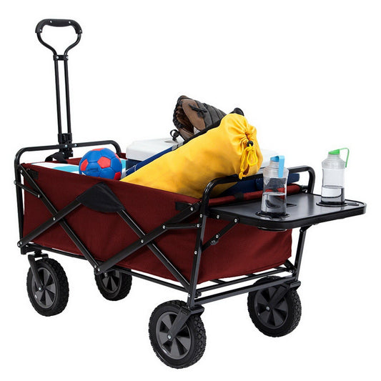 Folding Wagon Sports Utility Beach Cart with Table Mac Supplies Tote