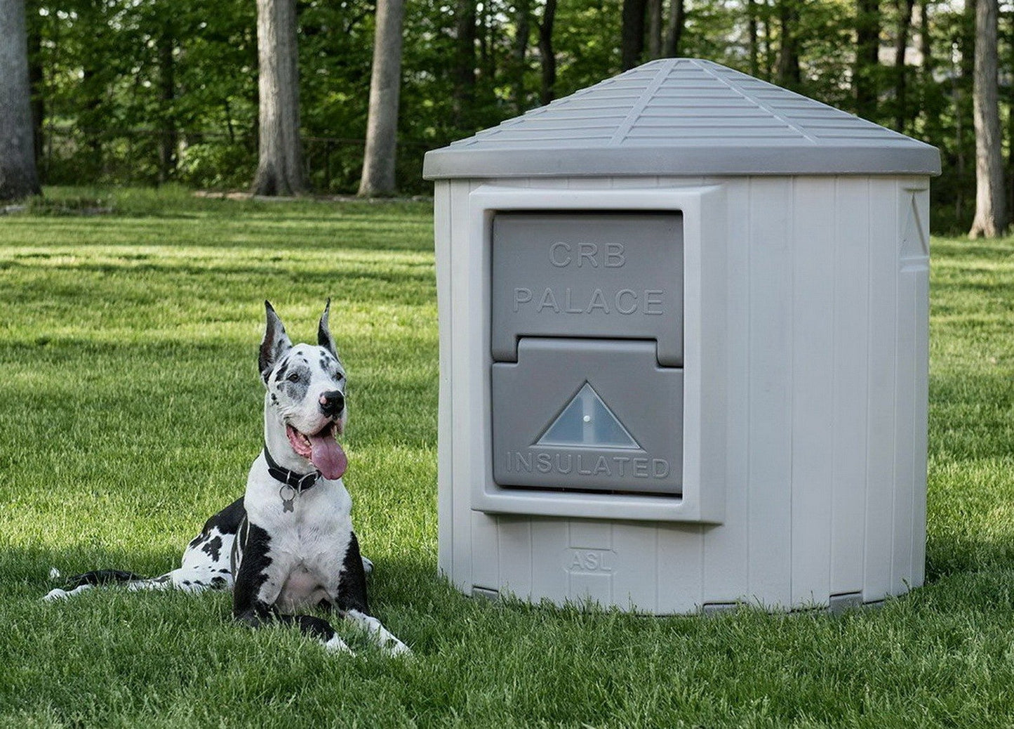 Insulated Raised Floor Dog House Colossal Round Barn Premium Palace Plastic