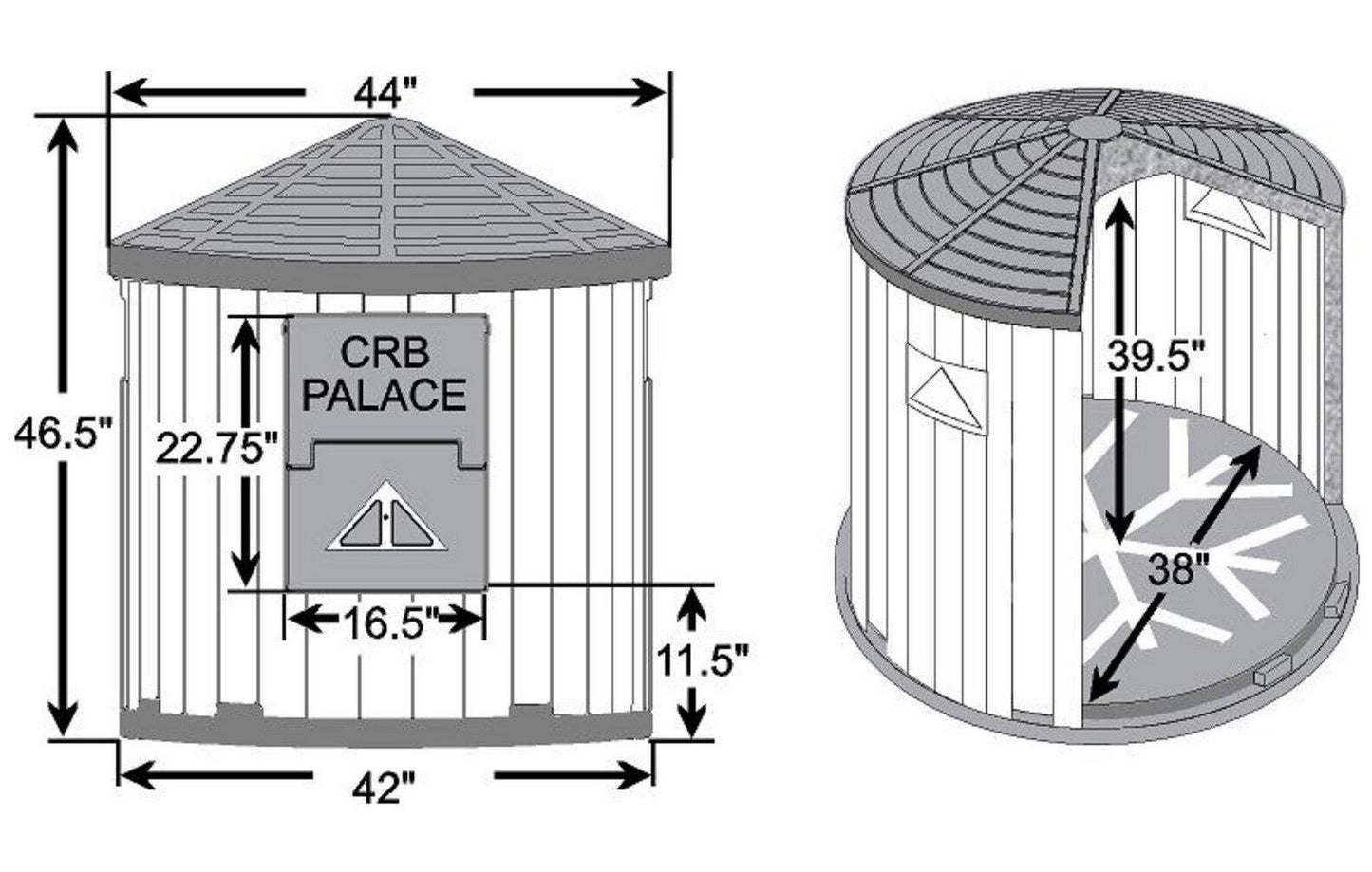 Insulated Raised Floor Dog House Colossal Round Barn Premium Palace Plastic