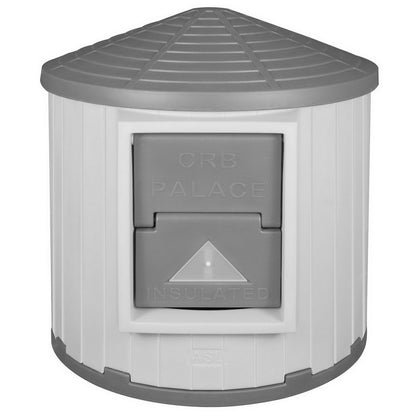 Insulated Raised Floor Dog House Colossal Round Barn Premium Palace Plastic