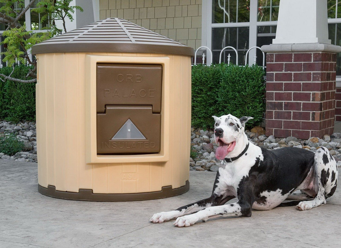 Insulated Raised Floor Dog House Colossal Round Barn Premium Palace Plastic