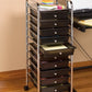 10 Drawer Rolling Scrapbook Paper Storage Organizer Cart Office School Tools