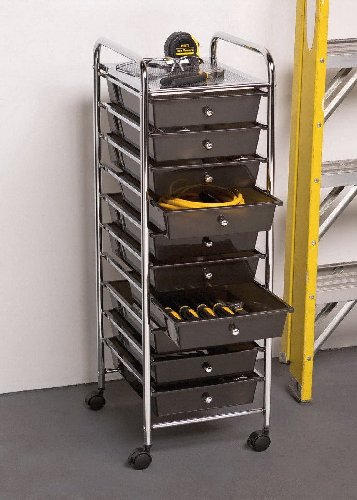 10 Drawer Rolling Scrapbook Paper Storage Organizer Cart Office School Tools