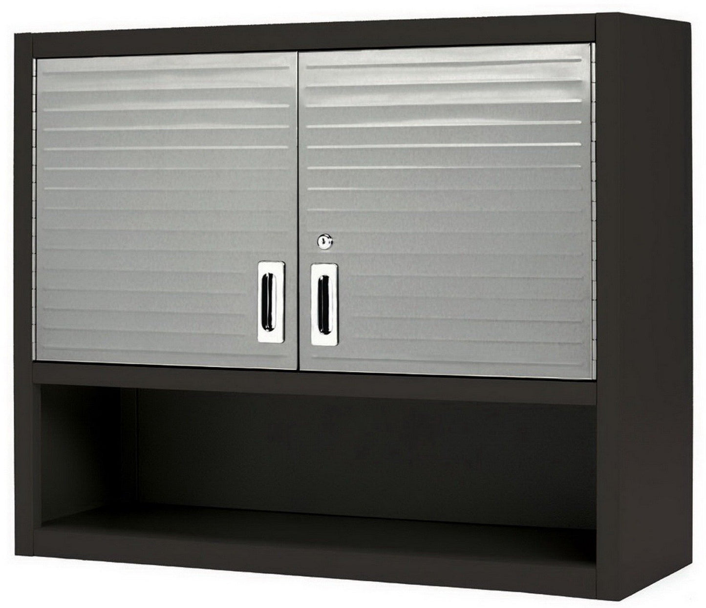 Metal Locking Wall Cabinet Tool Shop Garage Storage Shelf Heavy-Duty Steel