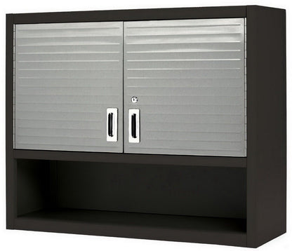 Metal Locking Wall Cabinet Tool Shop Garage Storage Shelf Heavy-Duty Steel