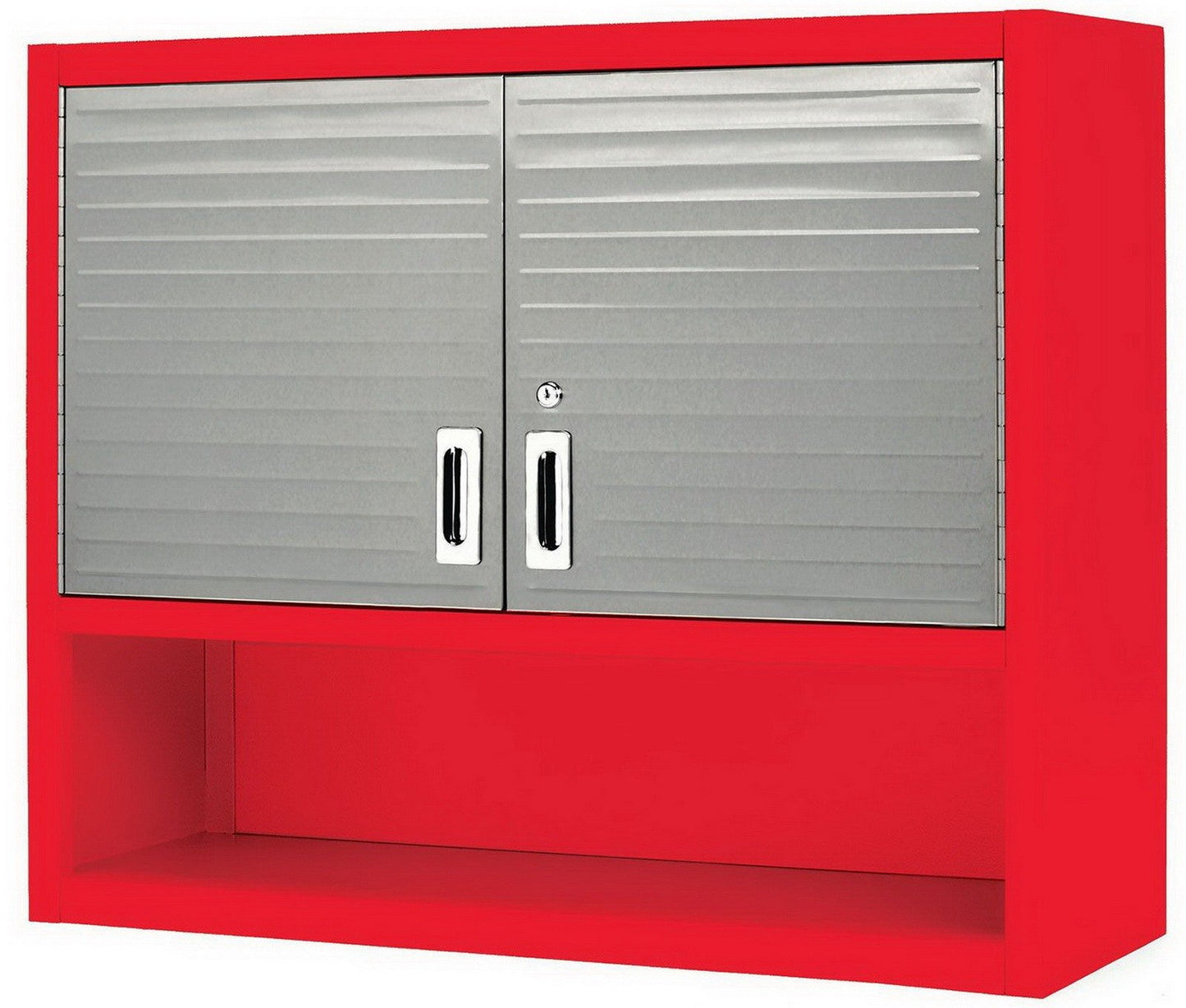 Metal Locking Wall Cabinet Tool Shop Garage Storage Shelf Heavy-Duty Steel