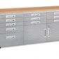 11 Drawer Tool Storage Chest Cabinet Wood Top Workbench Mobile Rolling 2 Door