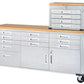 11 Drawer Tool Storage Chest Cabinet Wood Top Workbench Mobile Rolling 2 Door