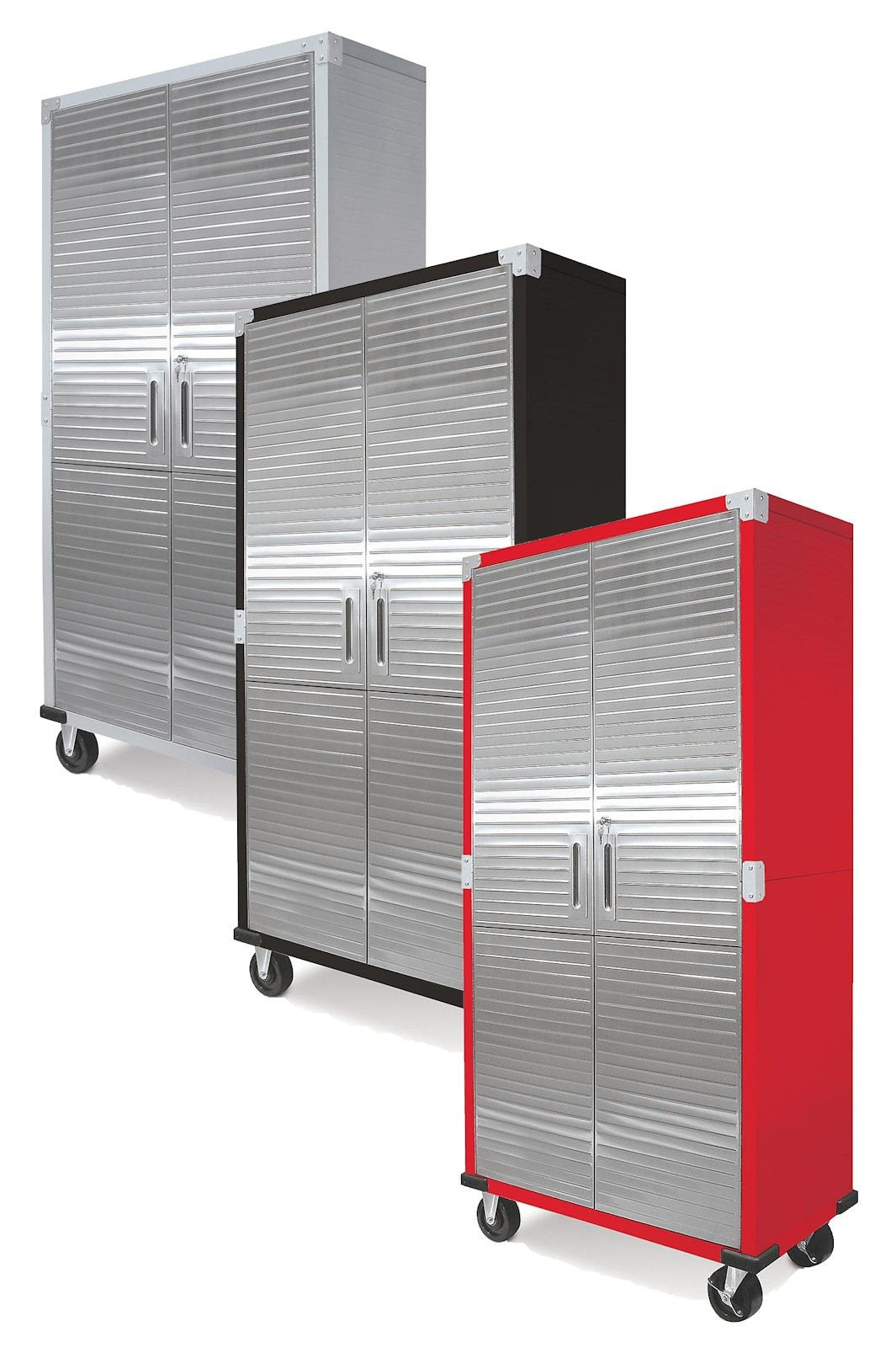 UltraHD Steel Storage Cabinet with Wheels Stainless Doors 72 x 36 x 18 Rolling