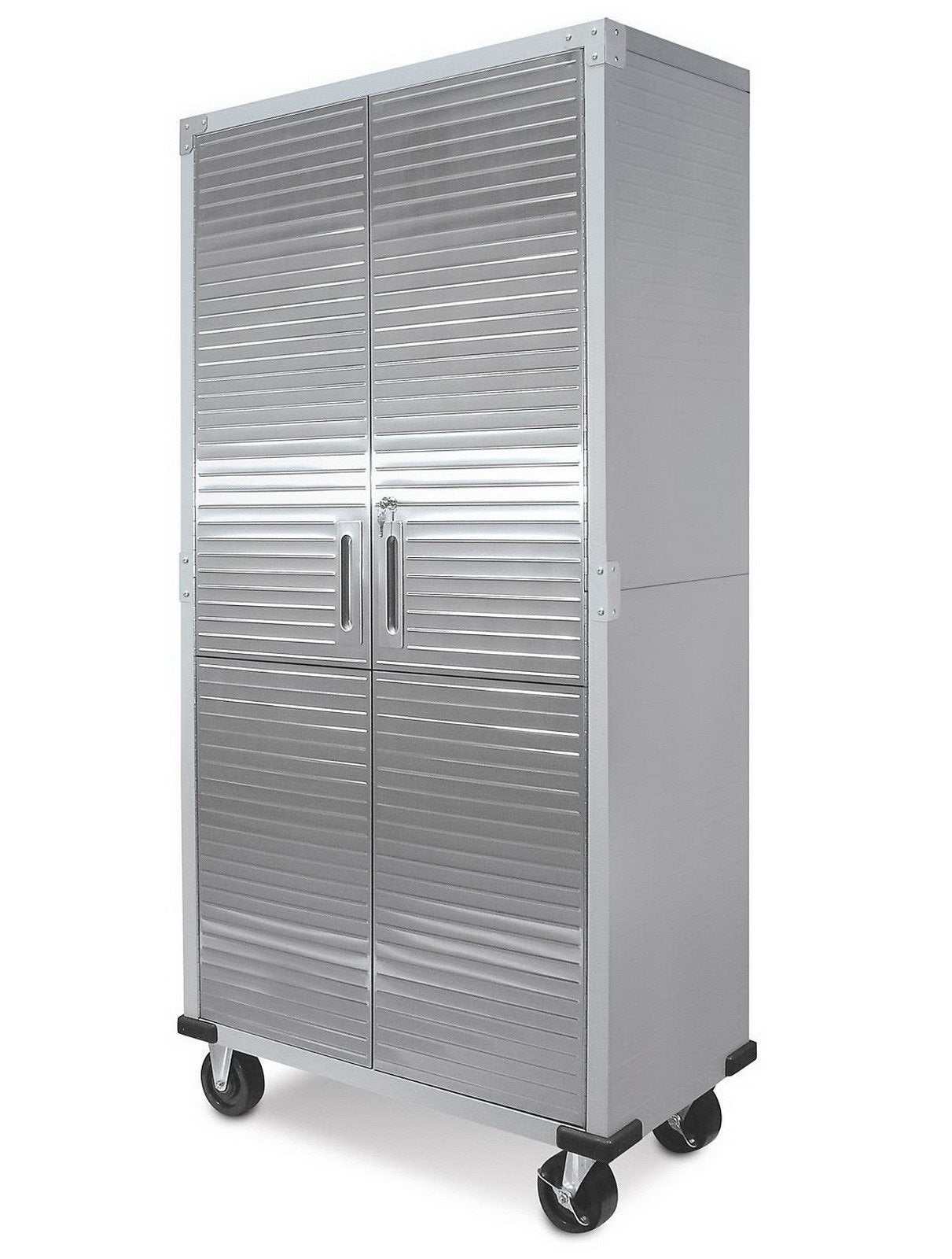 UltraHD Steel Storage Cabinet with Wheels Stainless Doors 72 x 36 x 18 Rolling
