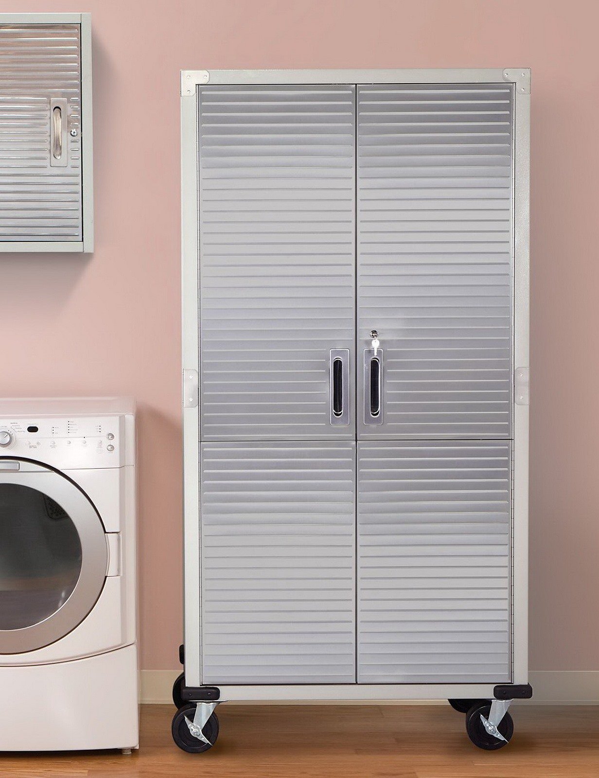 UltraHD Steel Storage Cabinet with Wheels Stainless Doors 72 x 36 x 18 Rolling