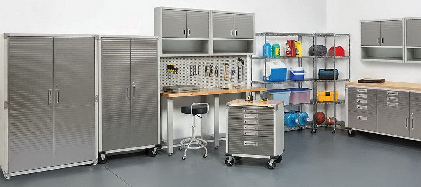 UltraHD Steel Storage Cabinet with Wheels Stainless Doors 72 x 36 x 18 Rolling