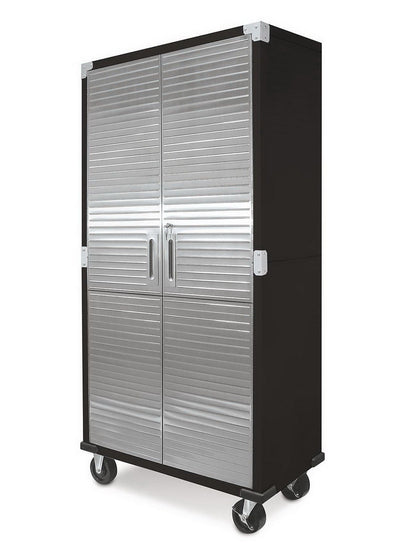 UltraHD Steel Storage Cabinet with Wheels Stainless Doors 72 x 36 x 18 Rolling