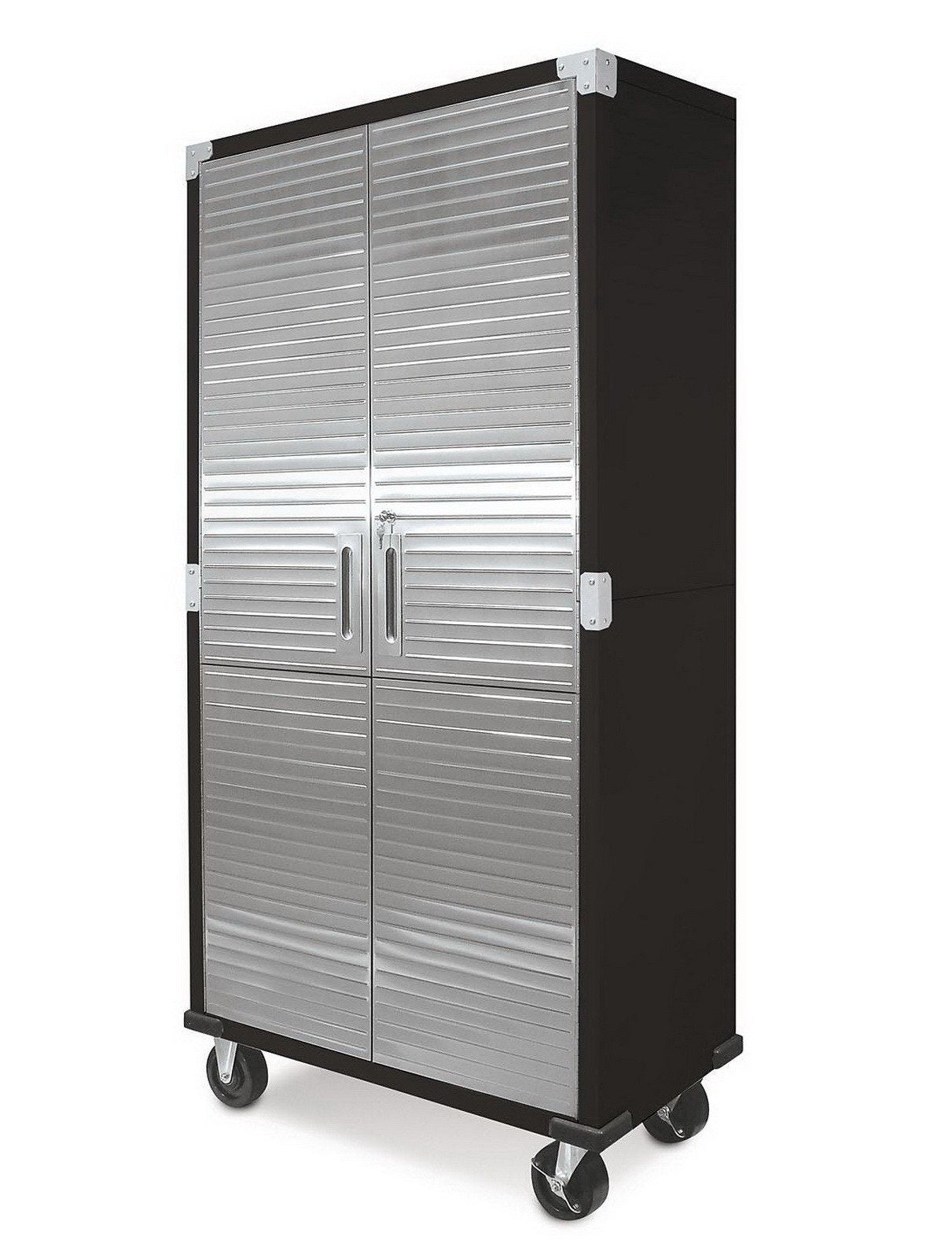 UltraHD Steel Storage Cabinet with Wheels Stainless Doors 72 x 36 x 18 Rolling
