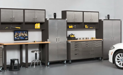 UltraHD Steel Storage Cabinet with Wheels Stainless Doors 72 x 36 x 18 Rolling