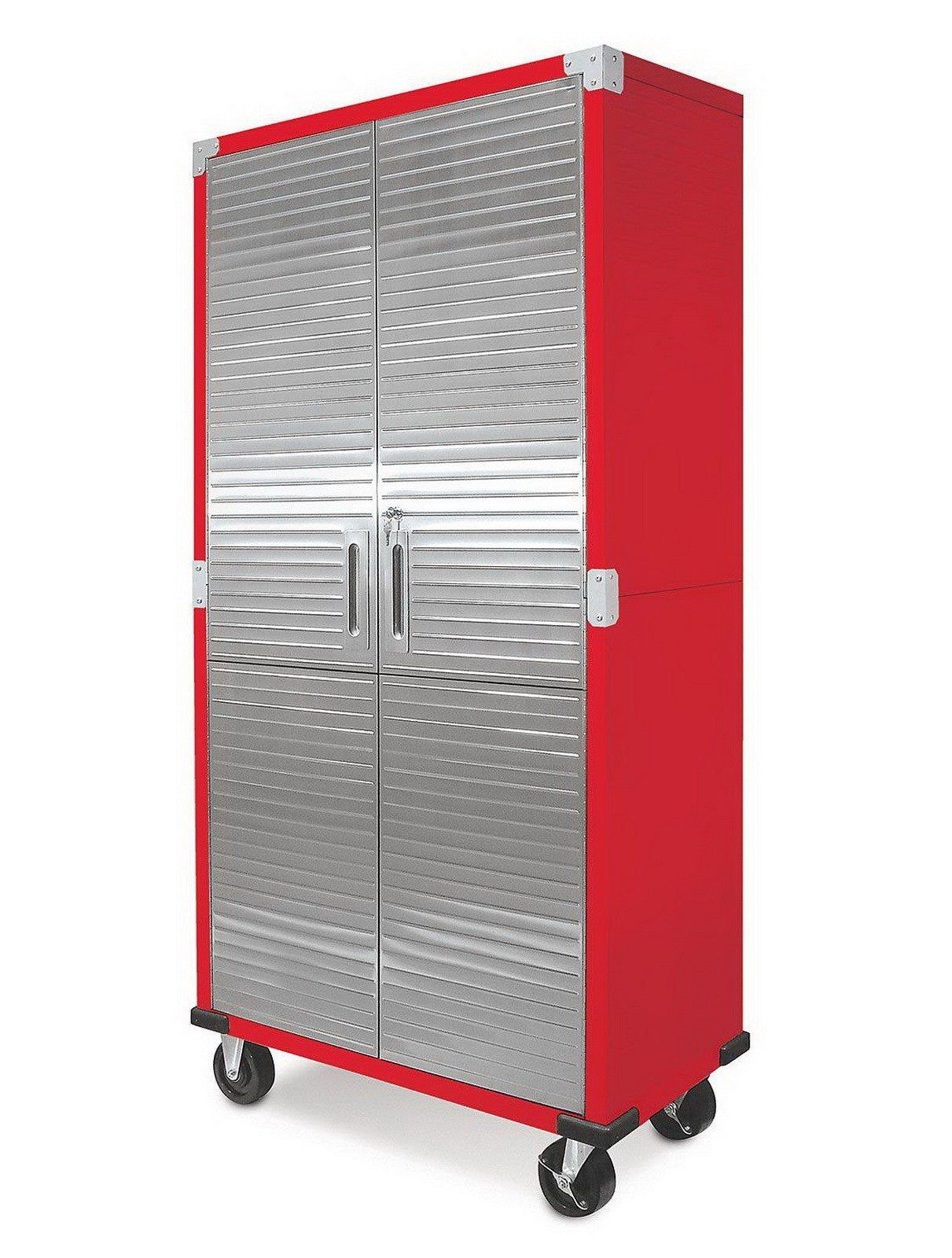 UltraHD Steel Storage Cabinet with Wheels Stainless Doors 72 x 36 x 18 Rolling
