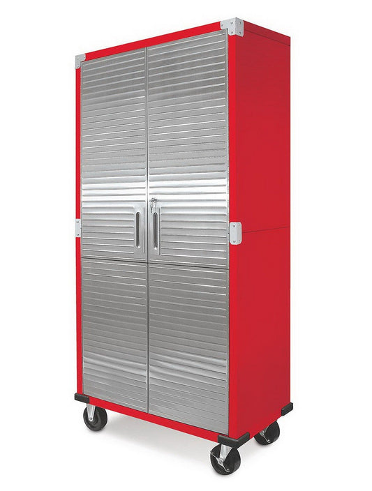 UltraHD Steel Storage Cabinet with Wheels Stainless Doors 72 x 36 x 18 Rolling