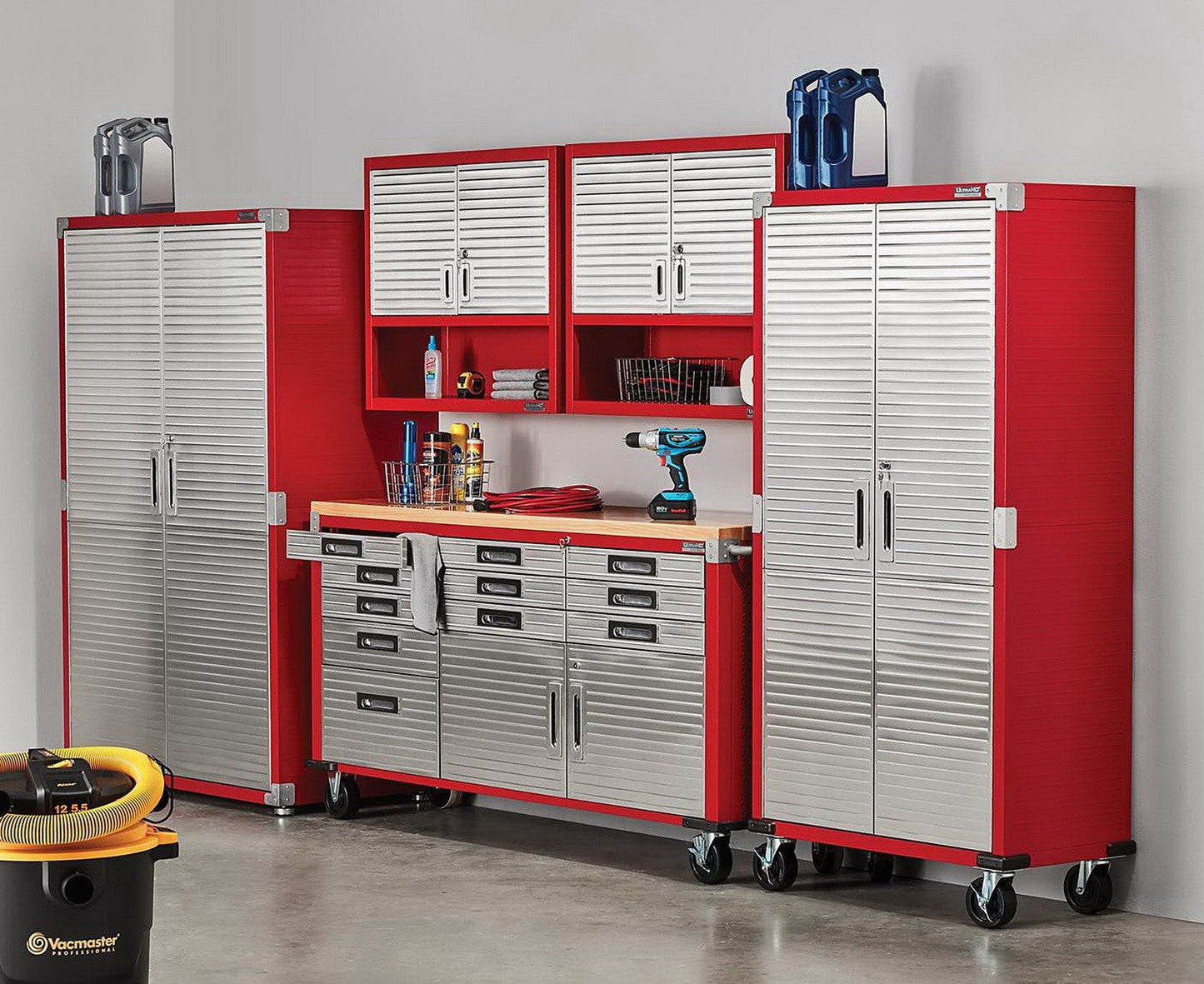 UltraHD Steel Storage Cabinet with Wheels Stainless Doors 72 x 36 x 18 Rolling