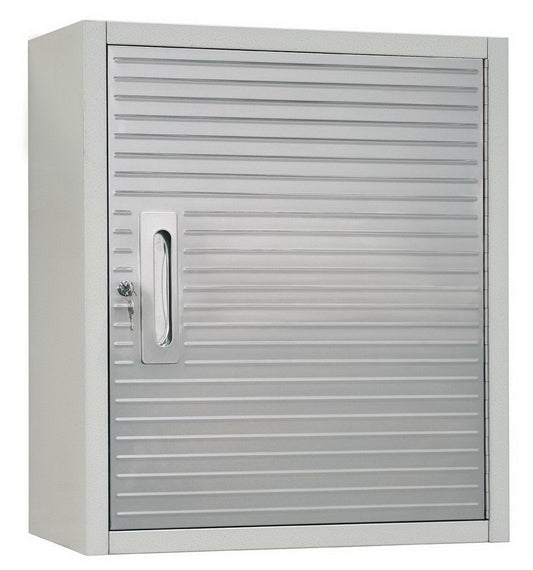 Metal Locking Wall Cabinet Tool Shop Garage Storage Shelf Heavy-Duty Steel
