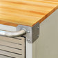 Rolling Tool Chest Stainless Steel 2 Door Metal Storage Cabinet Wood Top
