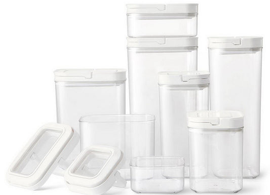 Flip Lock Food Storage Containers 8 Piece Set Airtight Lids Clear Plastic