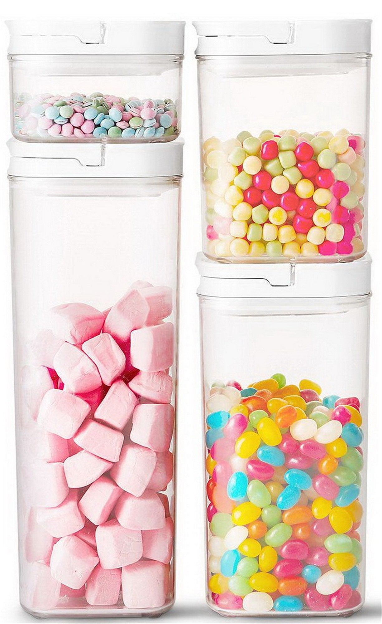 Flip Lock Food Storage Containers 8 Piece Set Airtight Lids Clear Plastic