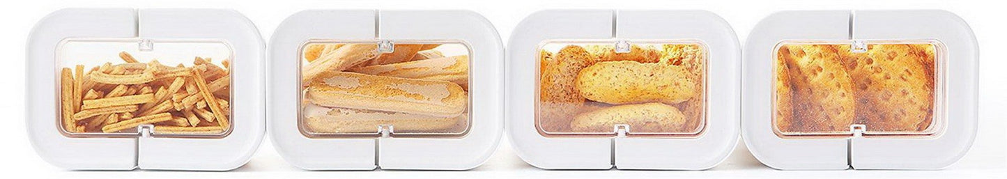 Flip Lock Food Storage Containers 8 Piece Set Airtight Lids Clear Plastic