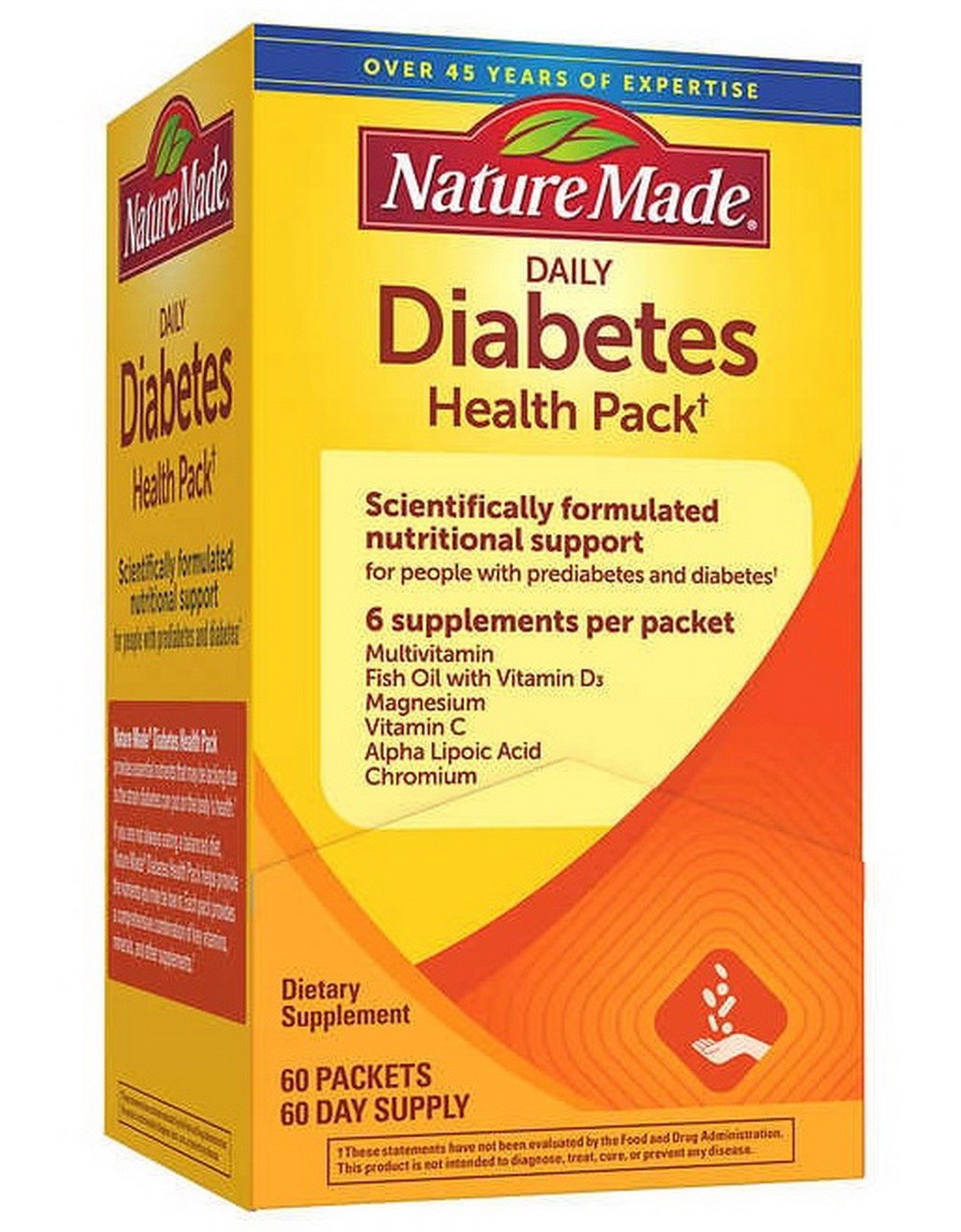 Nature Made Diabetic Health Pack 60 Packets Daily Multi Vitamin Supplement