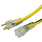 100' Outdoor Extension Cord Lighted Ends Yellow Jacket 15 Amp